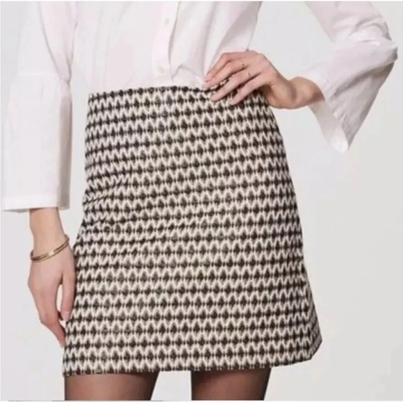 LOFT Metallic Diamond Jacquard‎ Skirt NWT - Picture 3 of 8